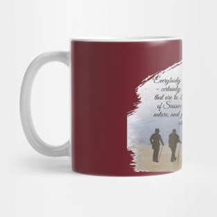 Gentlemen Walking Along Sanditon Beach Mug